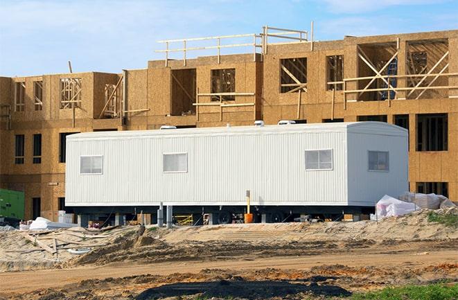 temporary office spaces for rent at a construction site in Bell, CA